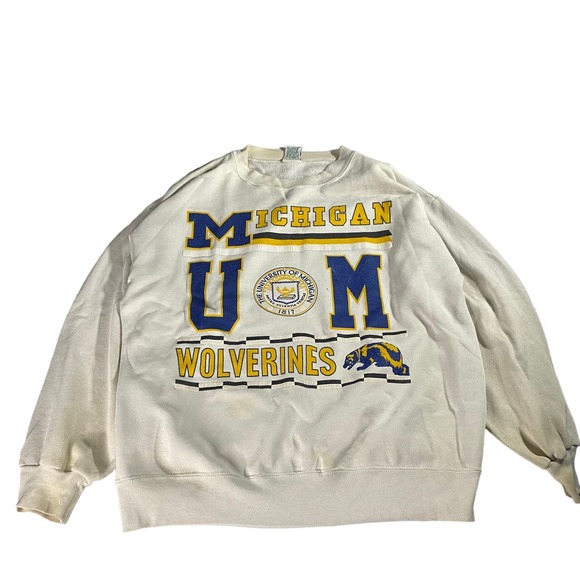 Vintage University of Michigan Wolverines Crewneck Sweatshirt Men's L - Picture 1 of 8